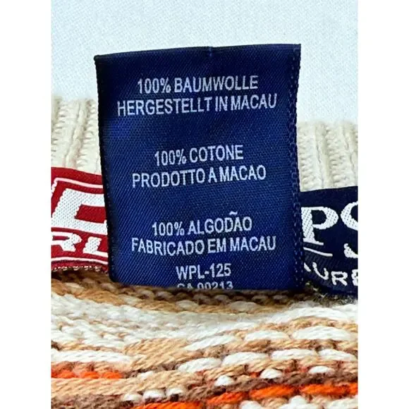 Chaps Ralph Lauren Brown Geometric Cotton Knitted Sweater Size XL - read - Picture 6 of 11